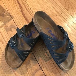 Birkenstock Soft Footbed Black Leather Worn Once!